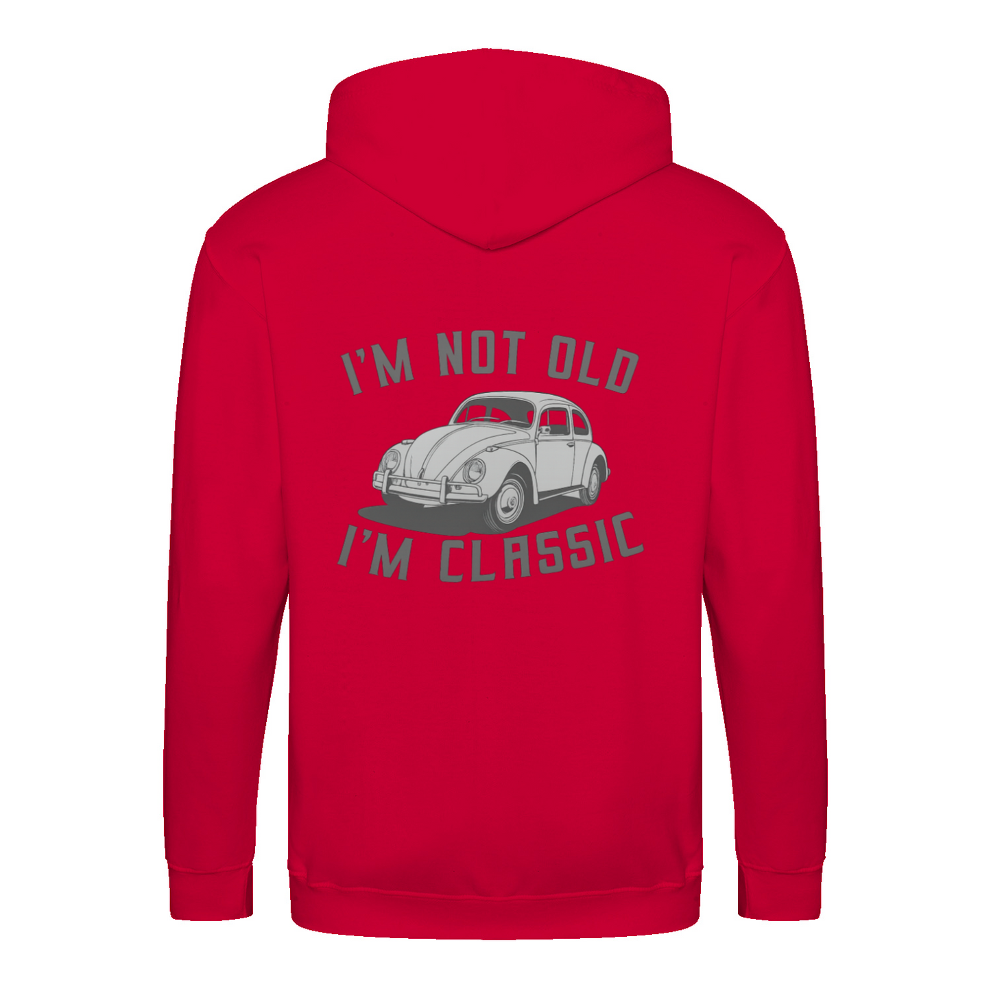 „I’m Not Old, I’m Classic“ Hoodie – Retro-Auto & Humor im Vintage-Stil