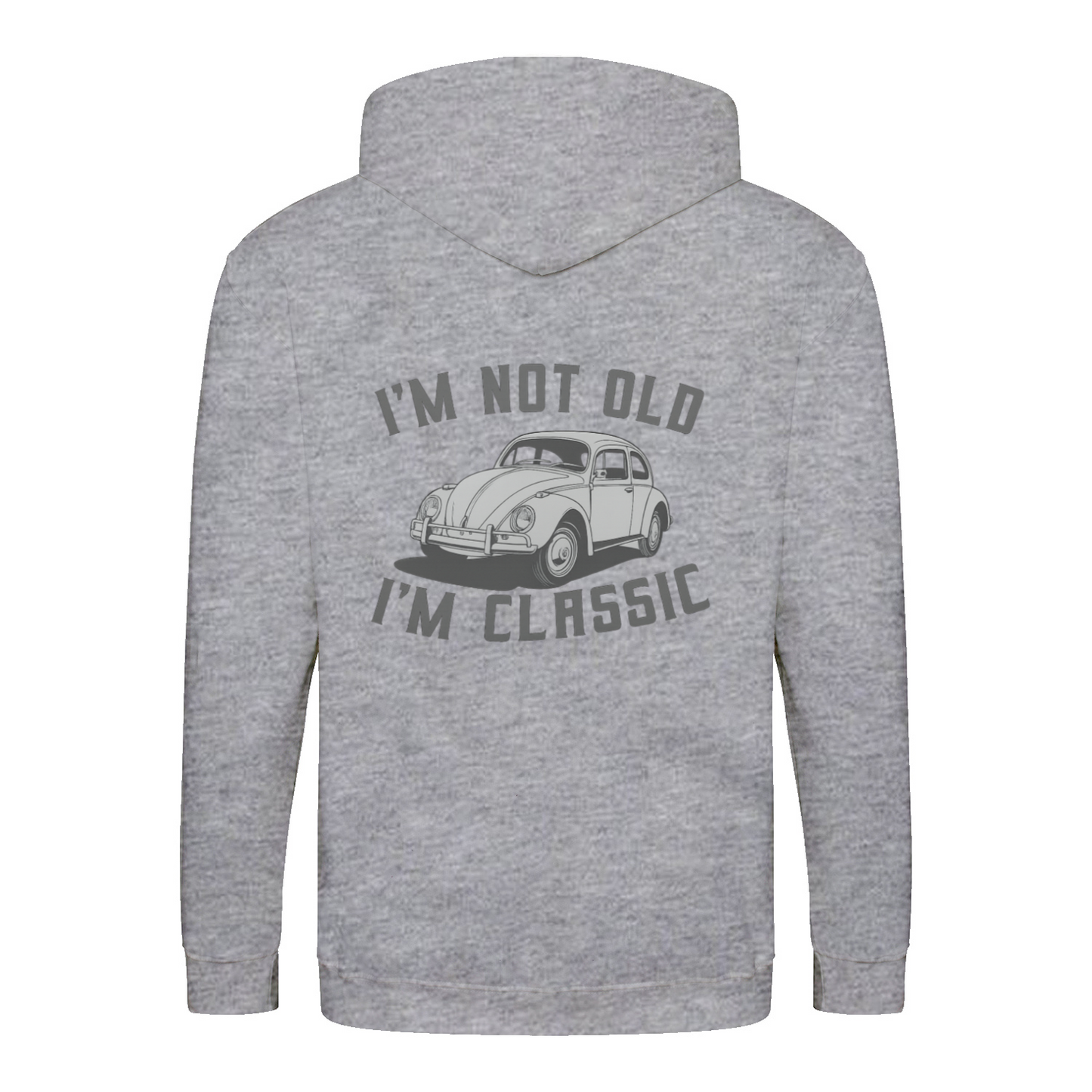 „I’m Not Old, I’m Classic“ Hoodie – Retro-Auto & Humor im Vintage-Stil