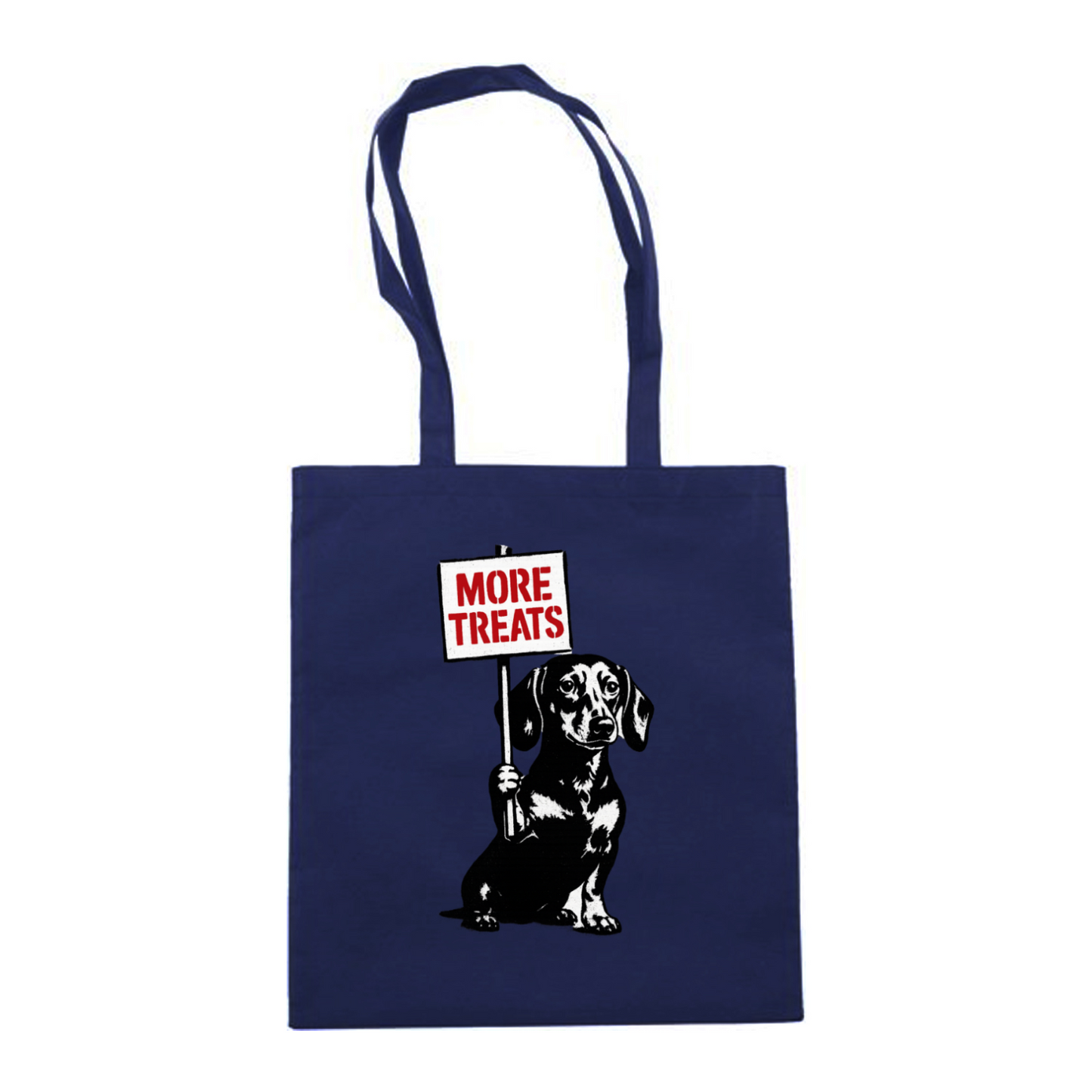 Dackel „More Treats“ – Satirische Street-Art Stofftasche für Hundeliebhaber & Kunstfans