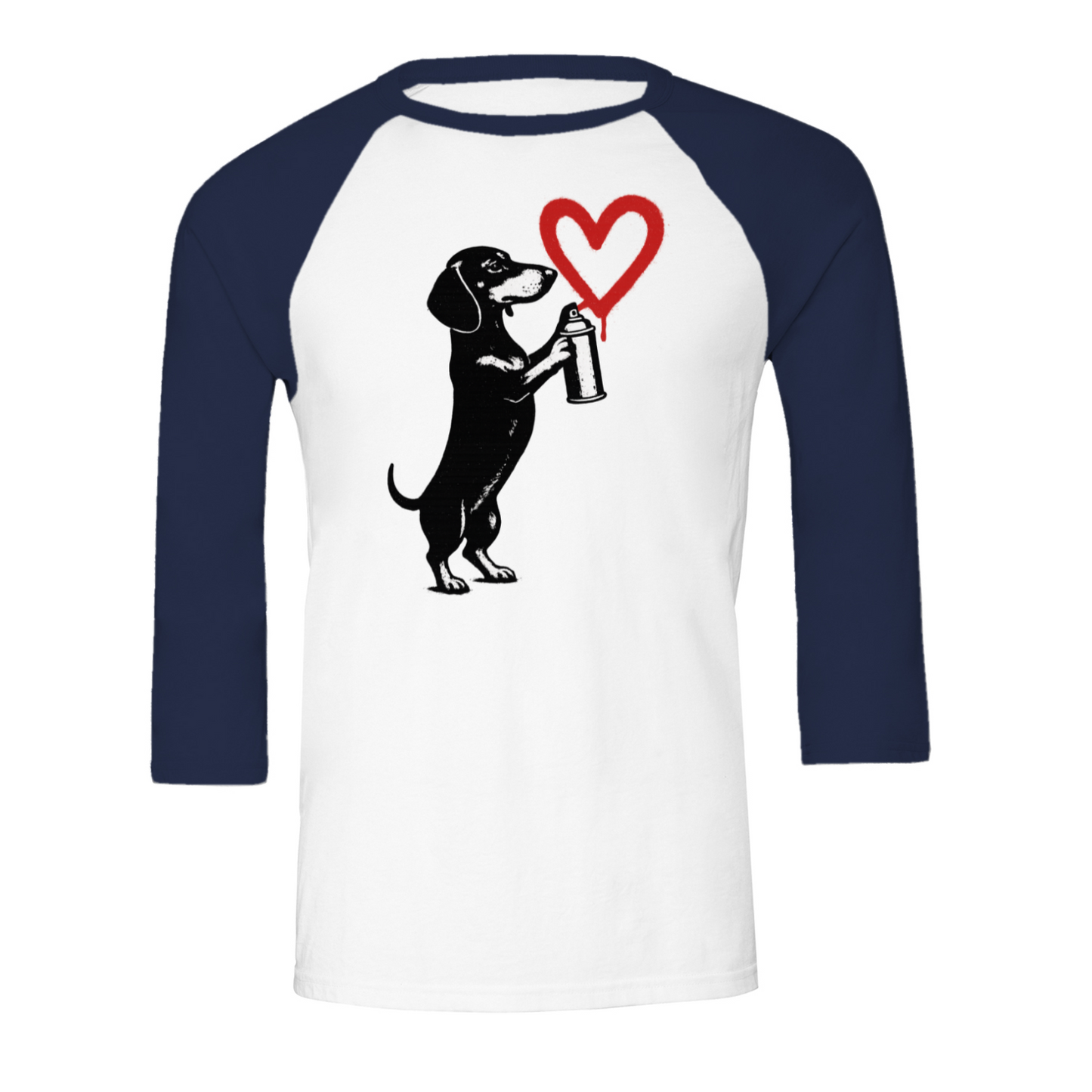 Dackel „Love Graffiti“ – 3/4 Sleeve Urban Street-Art Shirt