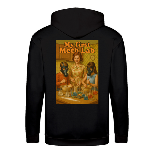 My First Meth Lab Zip Hoodie – Satirischer Retro-Look mit dunklem Humor