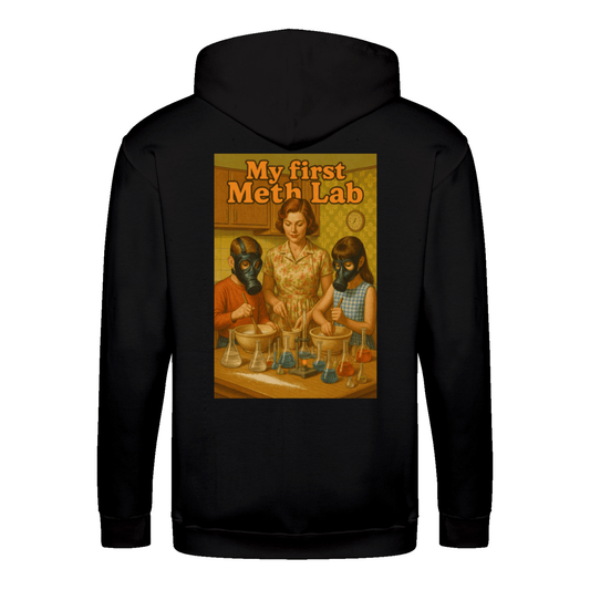 My First Meth Lab Zip Hoodie – Satirischer Retro-Look mit dunklem Humor