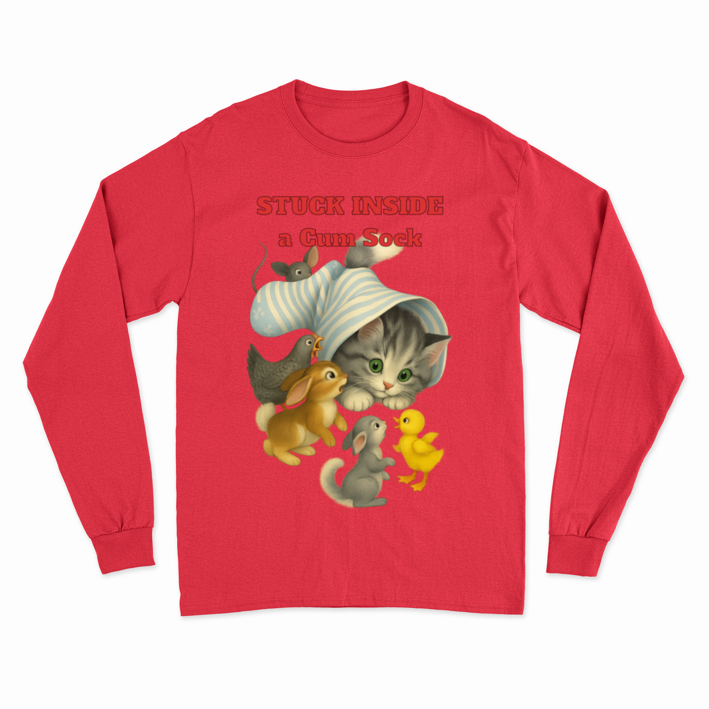 Stuck Inside a Gum Sock Sweatshirt – Satirisches Retro-Design mit Katze & Chaos-Charme
