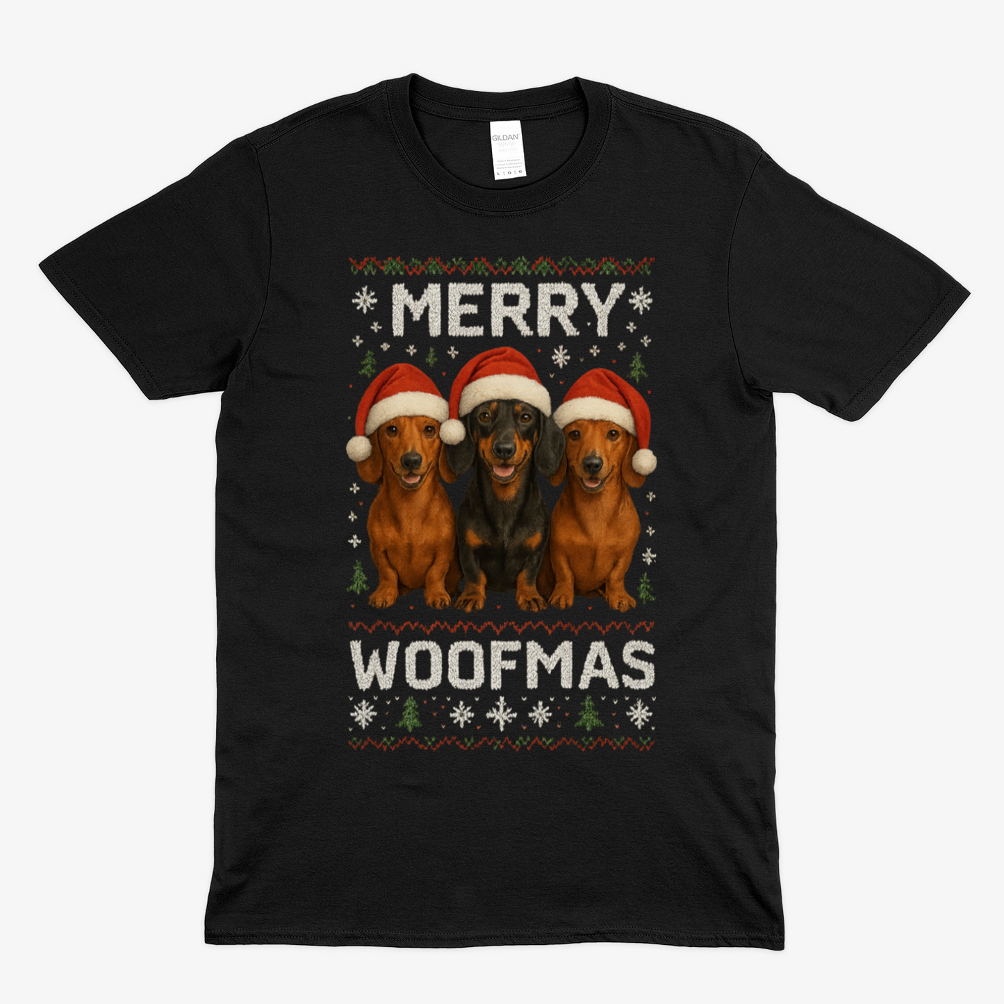 Merry Woofmas Shirt – Lustiges Dackel Weihnachtsmotiv-T-Shirt-True Insights