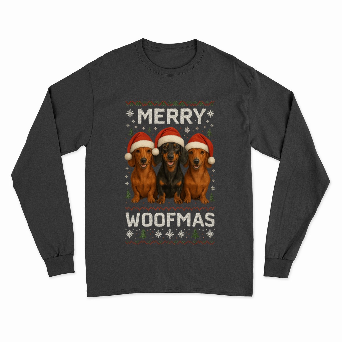 Merry Woofmas Sweatshirt – Dackel Weihnachtsmotiv-Sweatshirt-True Insights