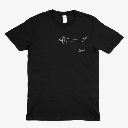 Picasso Dackel T-Shirt – Minimalistische Hundelinie mit Kultfaktor - kleines Motiv-True Insights