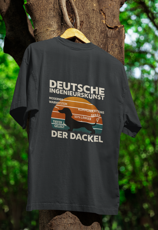 Deutsche Ingenieurskunst – Der Dackel | Satirisches Retro-Design mit Biss T-Shirt