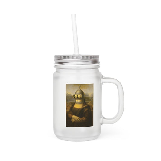 Vintage Motiv – Mona Bender Jar Mug – Lustiger Kunst-Mix aus Mona Lisa & Bender | True Insights Design mit Humor