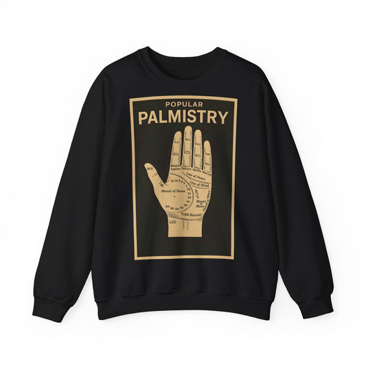 Vintage Motiv – Palmistry Sweatshirt – Retro-Handlesen-Design | Mystik trifft Ironie | True Insights Design mit Humor