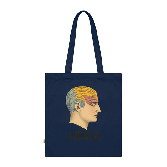 Vintage Motiv – Phrenologie Kortex Couture – Satirischer Stoffbeutel mit Hirn & Haltung | True Insights Design mit Humor