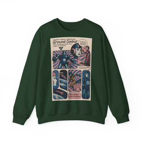 Retro Space Comic Sweatshirt – Captain Ozone „Ground Control“ Edition