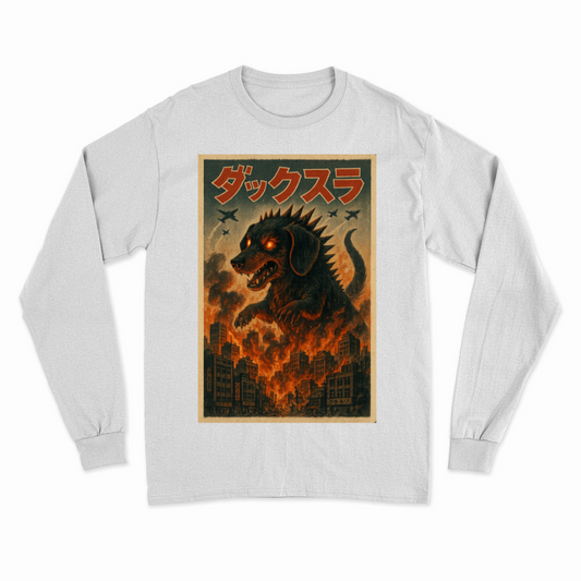 Sweatshirt – „Dackzilla zerstört die Stadt“ Lustiges Kaiju-Dackel-Motiv im Vintage-Stil – Lustiges Sweatshirt | True Insights – Bild 2