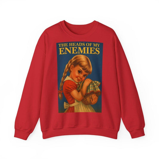 Sweatshirt – Sweatshirt „The Heads of My Enemies“ – Subversive Kunst zum Anziehen | True Insights Design mit Humor