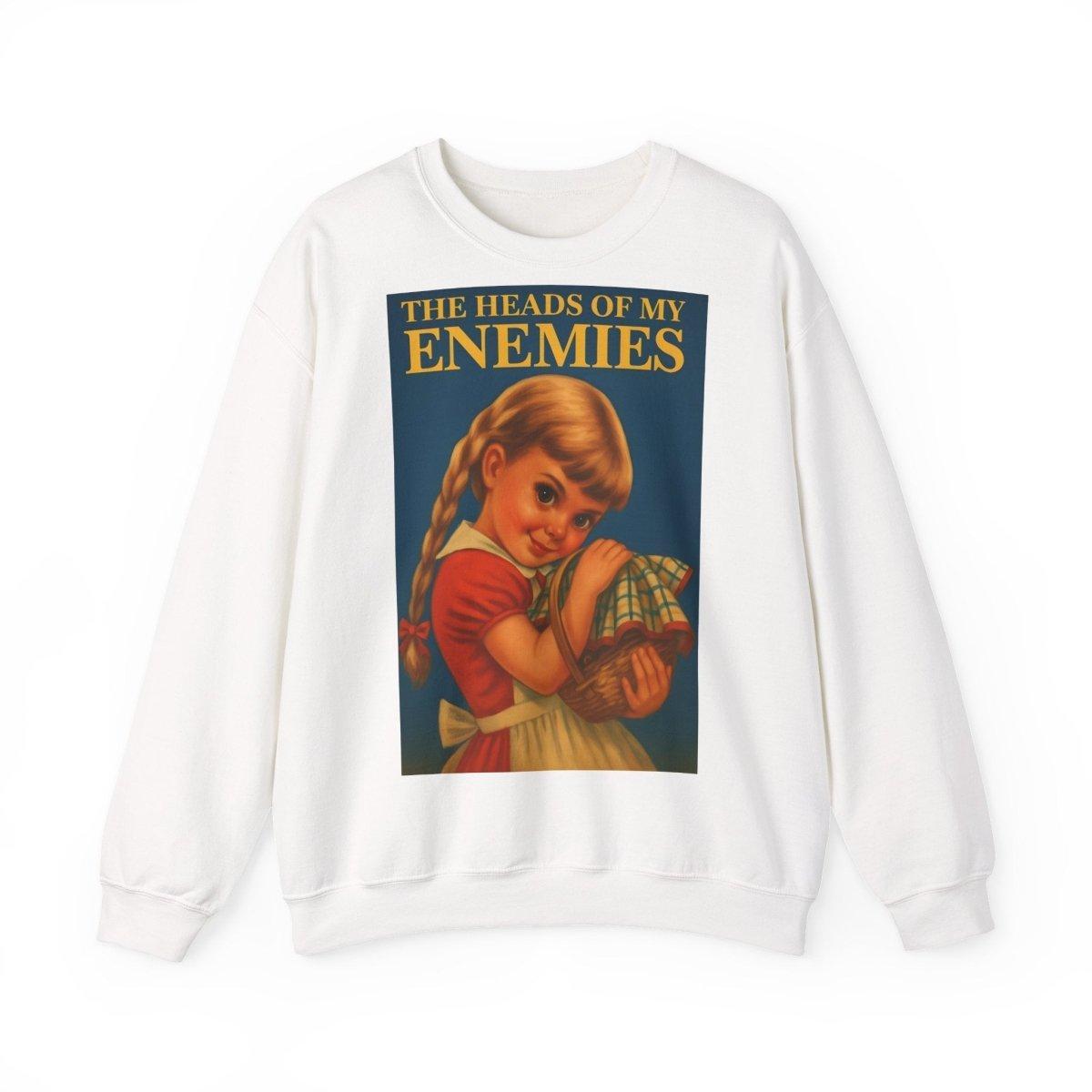 Sweatshirt – Sweatshirt „The Heads of My Enemies“ – Subversive Kunst zum Anziehen | True Insights Design mit Humor