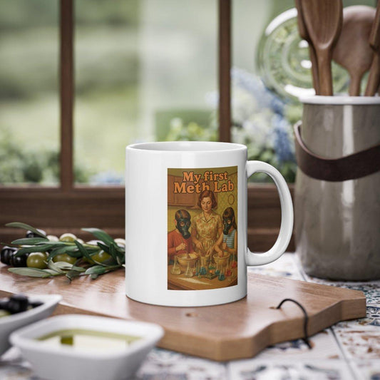 Tasse – „My First Meth Lab“ (Satirische Retro-Edition) weiß-Mug-True Insights