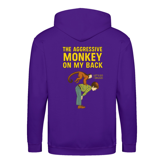 „The Aggressive Monkey on My Back“ Hoodie – Satirisches Retro-Motiv mit Vintage-Humor-Zip Hoodie-True Insights