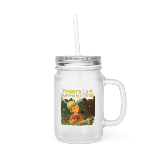 Tommy’s Last Camping Adventure – Glas-Jar-Mug mit düsterem Kinderbuchdesign-Mug-True Insights