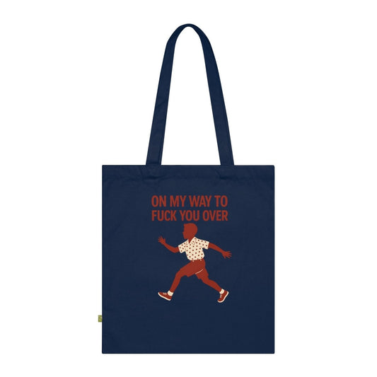 Tote Bag – „On my way to f*ck you over“ | Lustiger Stoffbeutel mit Retro-Motiv & ironischer Botschaft-Bags-True Insights