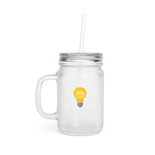 True Insights Mason Jar Glas WATT Motiv in Transparent mit Strohhalm und Deckel, Geschenk für Elektriker