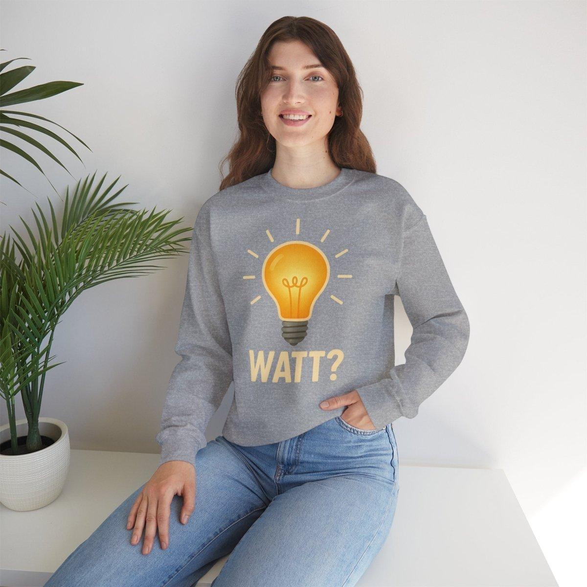 Sweatshirt – WATT? Sweatshirt für Elektriker & Technikfans | Lustiges Glühbirnen-Motiv | True Insights Design mit Humor