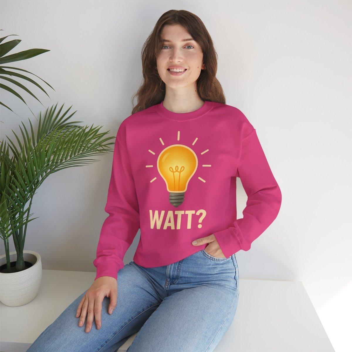 Sweatshirt – WATT? Sweatshirt für Elektriker & Technikfans | Lustiges Glühbirnen-Motiv | True Insights Design mit Humor