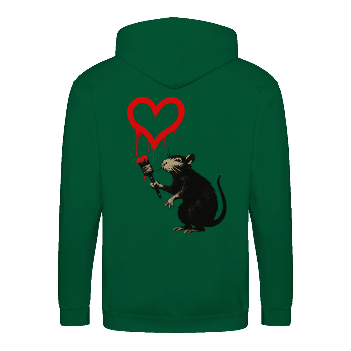 Zip Hoodie Ratte mit Herz – Urban Streetart Style-Zip Hoodie-True Insights