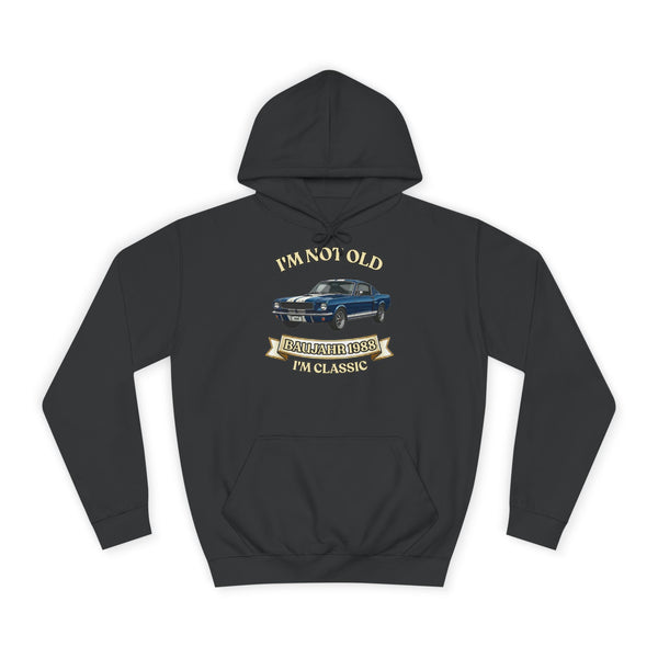 Geschenk zum 38. Geburtstag – Hoodie Jahrgang 1988 Muscle Car – Jet Black – Vorderseite