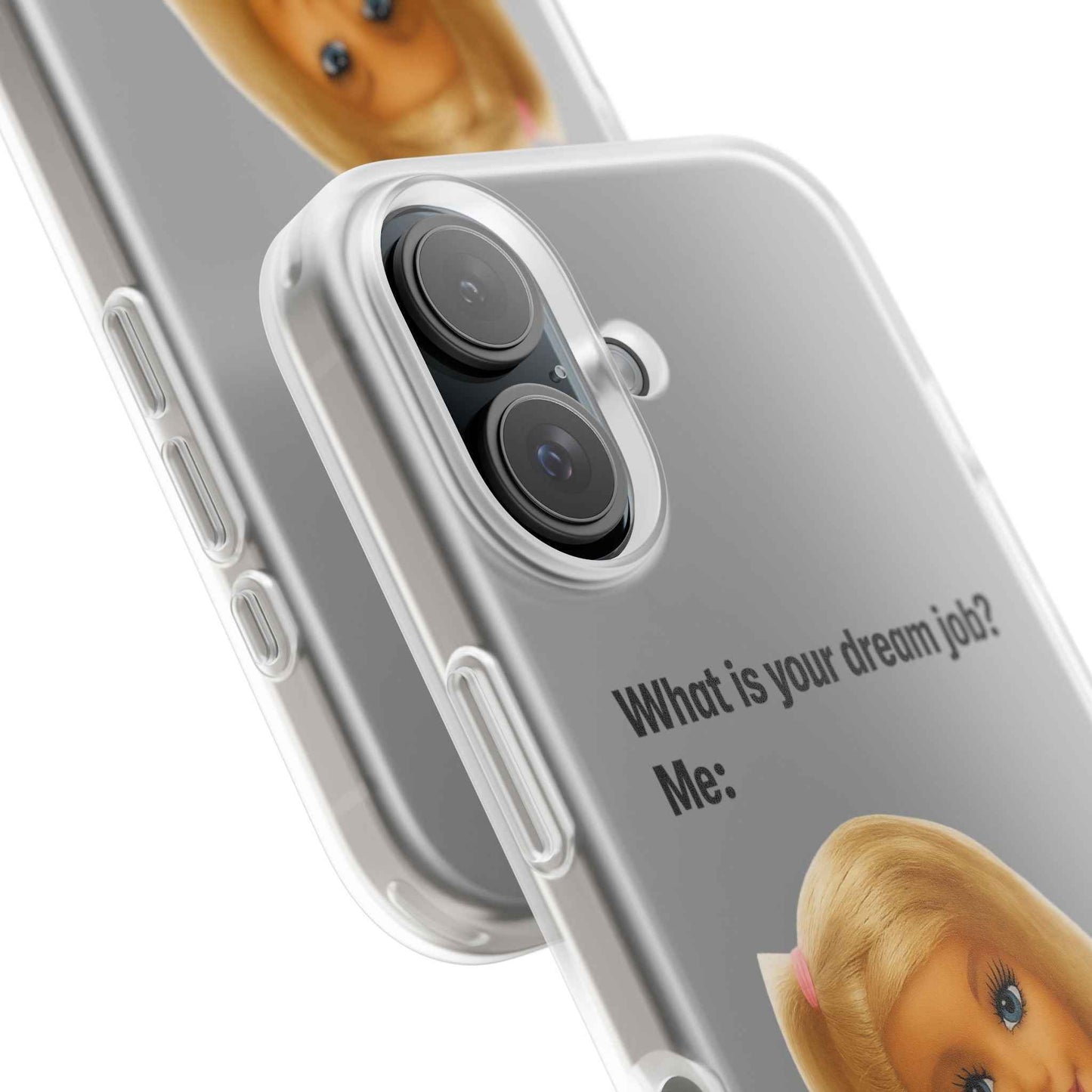 Traumjob Handyhülle – Satirische Anti-Work Phone Case mit Puppen-Illustration