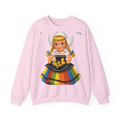 I Don't Give A Duck Sweatshirt - Lustiges Retro Holländermädchen mit Entchen, Vintage Humor Geschenk
