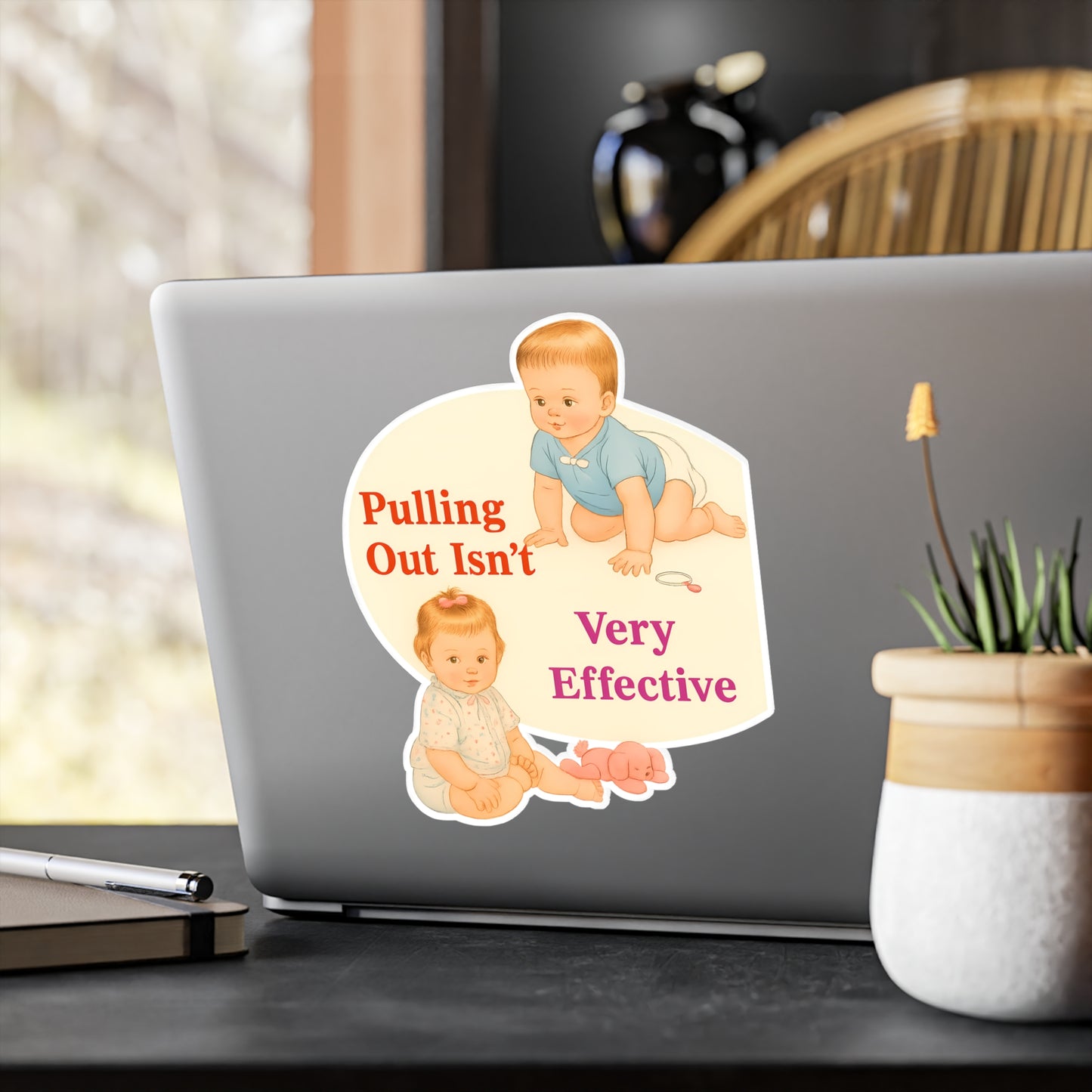 Pulling Out Isn't Very Effective Sticker - Lustiger Retro Baby Spruch Aufkleber für Erwachsenenhumor & Geschenk
