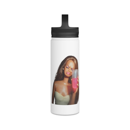 Doll Meme Barbicore Edelstahl Trinkflasche – Cute Blonde Doll Design mit Griffdeckel, isoliert | Lustiges Meme Geschenk für Sie