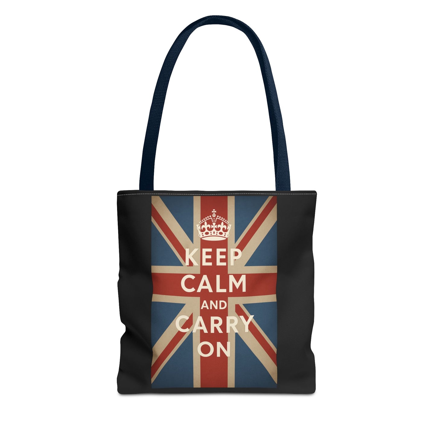 Keep Calm and Carry On Tote Bag – Union Jack Stoffen Tas met Kroon, Brits Kultmotief, Cadeau voor UK-Fans