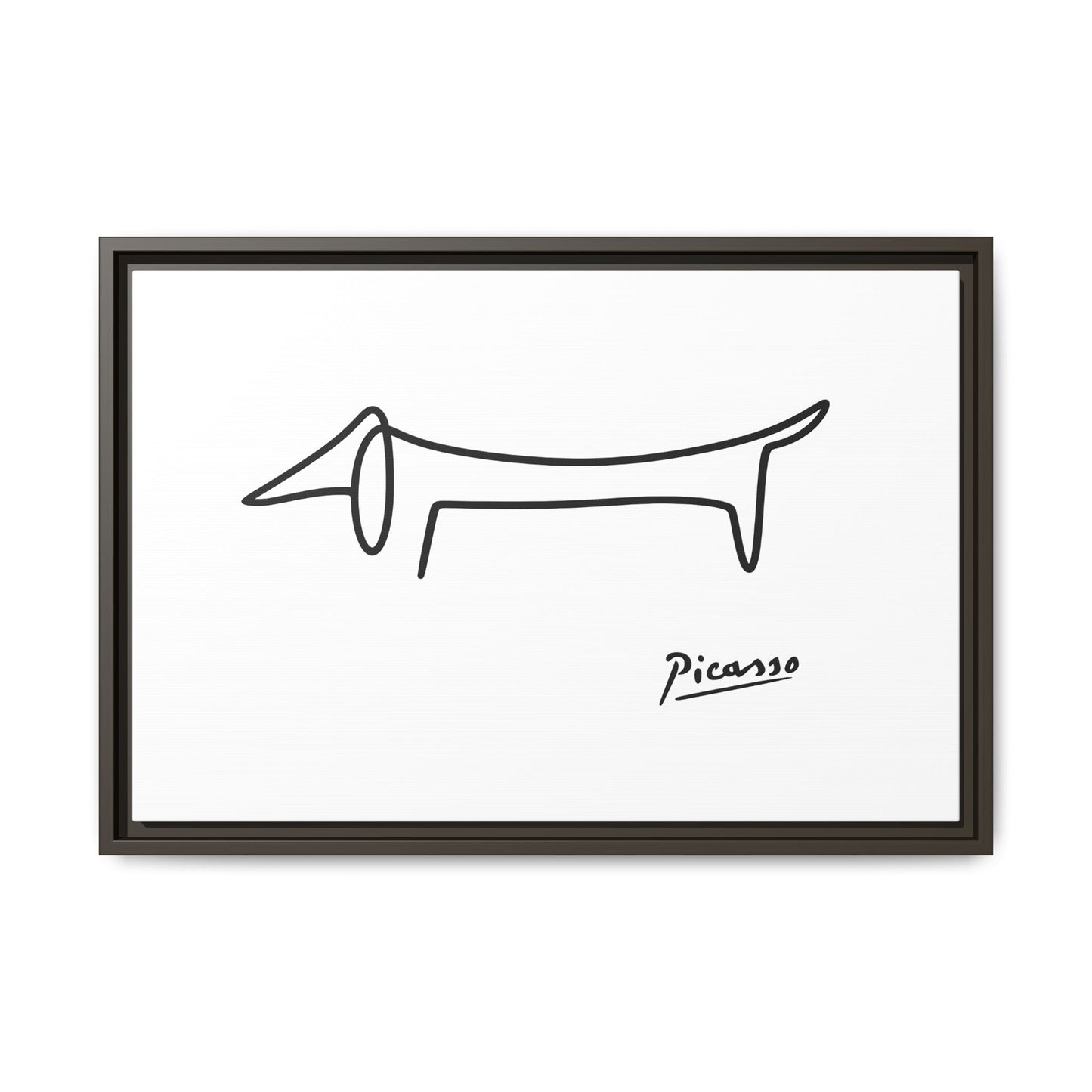 Picasso-Dackel Line-Art Leinwand | Minimalistisches Wandbild | Modernes Hunde-Kunstwerk