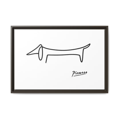 Picasso-Dackel Line-Art Leinwand | Minimalistisches Wandbild | Modernes Hunde-Kunstwerk