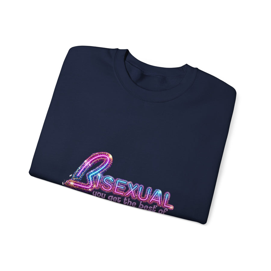 Bisexual – Best of Both Worlds Sweatshirt – Glittermotief voor Bi Pride en Pride