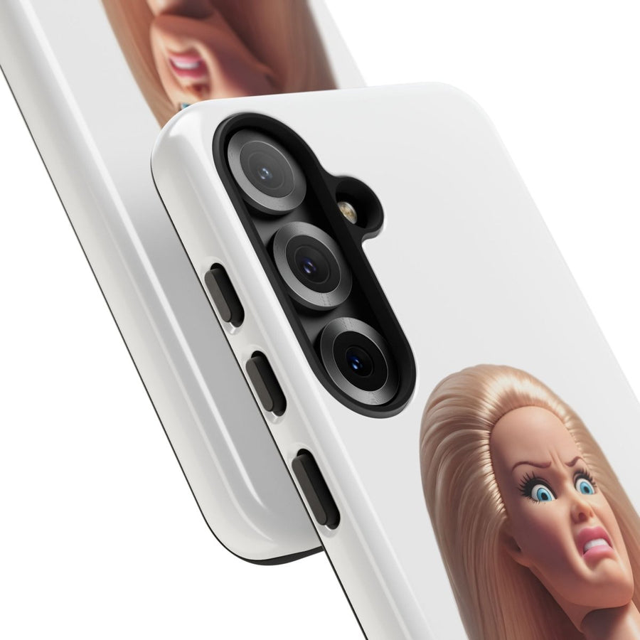 Handyhülle Lustige Pink Doll – Shocking Face Motiv für iPhone & Samsung