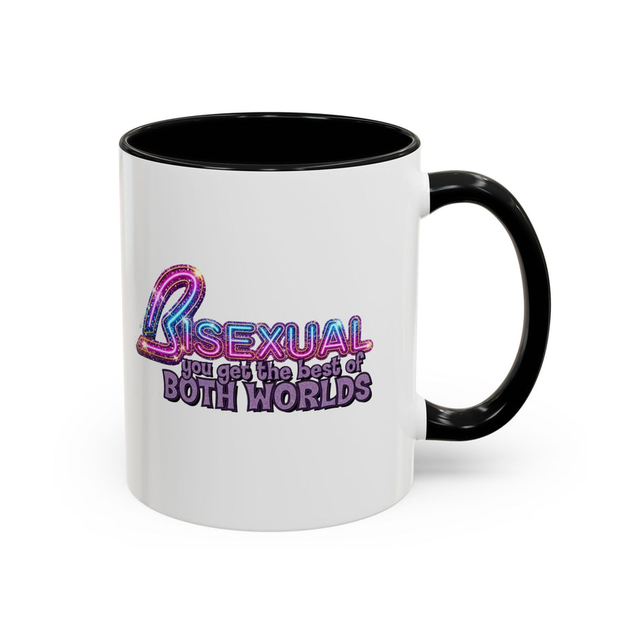 Mug Bisexual – You Get The Best Of Both Worlds | Effet paillettes coloré pour Bi Pride & CSD