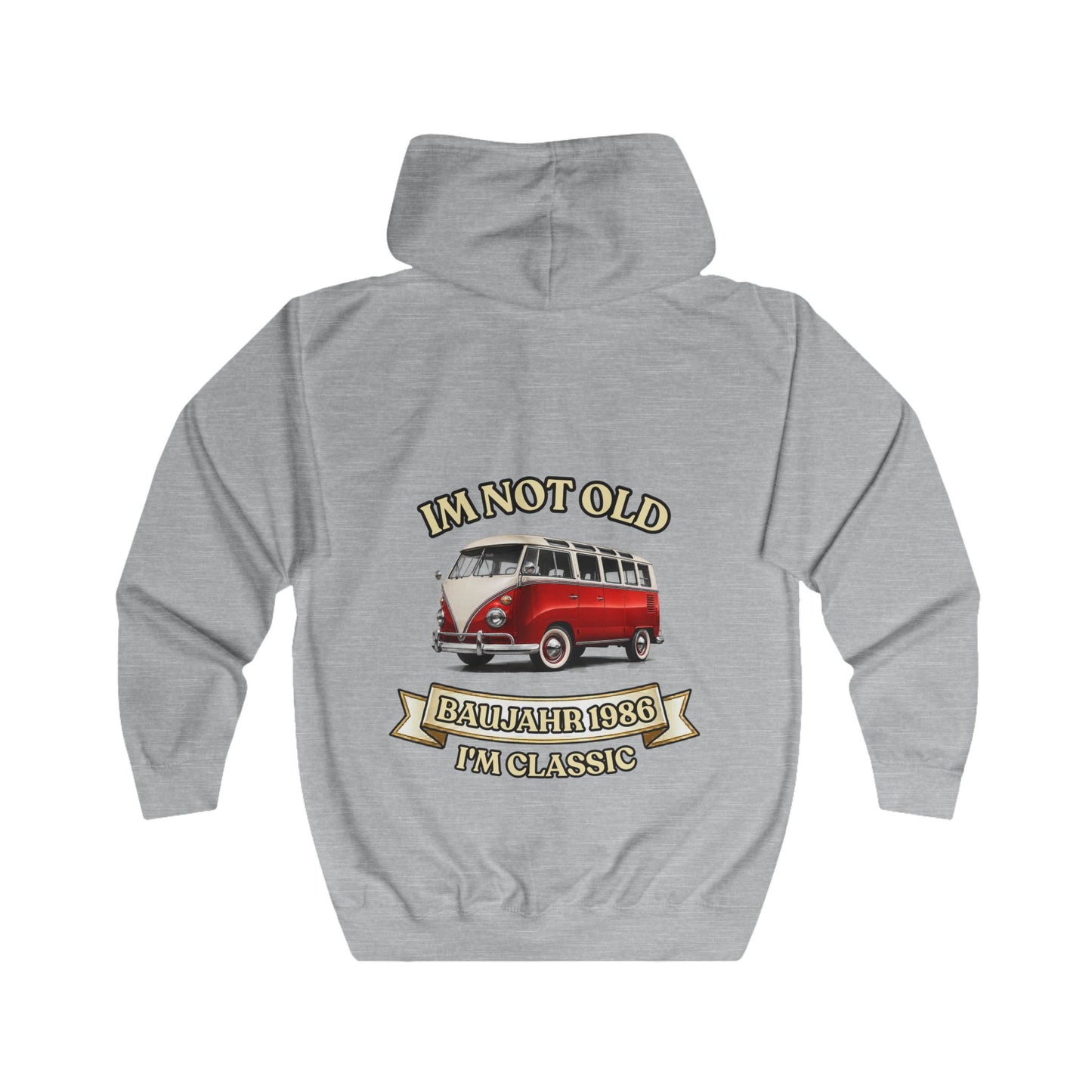Baujahr 1986 Zip Hoodie - I'm Not Old I'm Classic - Vintage Bus zum 40. Geburtstag für Männer & Frauen