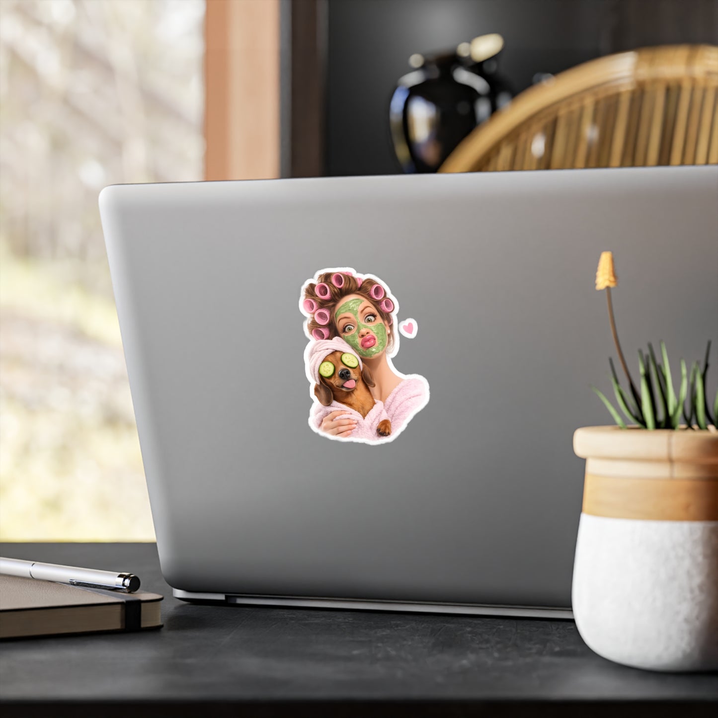 Dackel Spa Sticker – Lustiger Wellness Hund Aufkleber