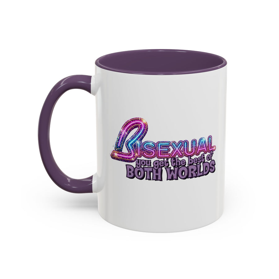 Mug Bisexual – You Get The Best Of Both Worlds | Effet paillettes coloré pour Bi Pride & CSD