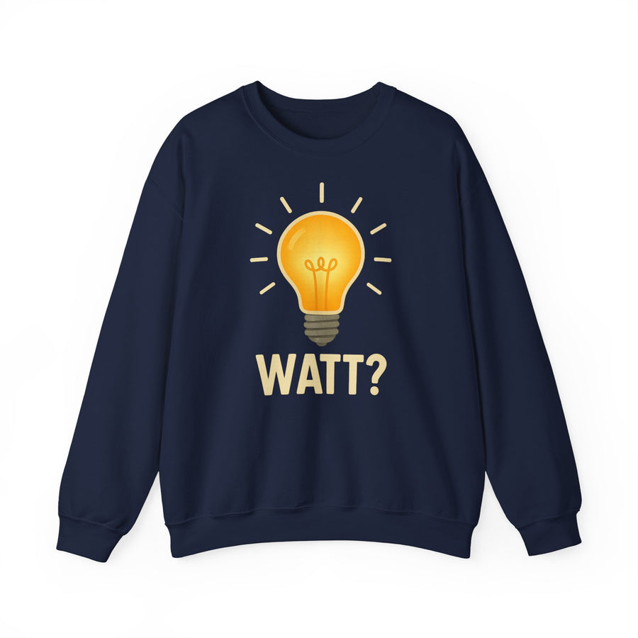 True Insights Watt? Glühbirne Sweatshirt – Witziges Wortspiel-Motiv in Navy