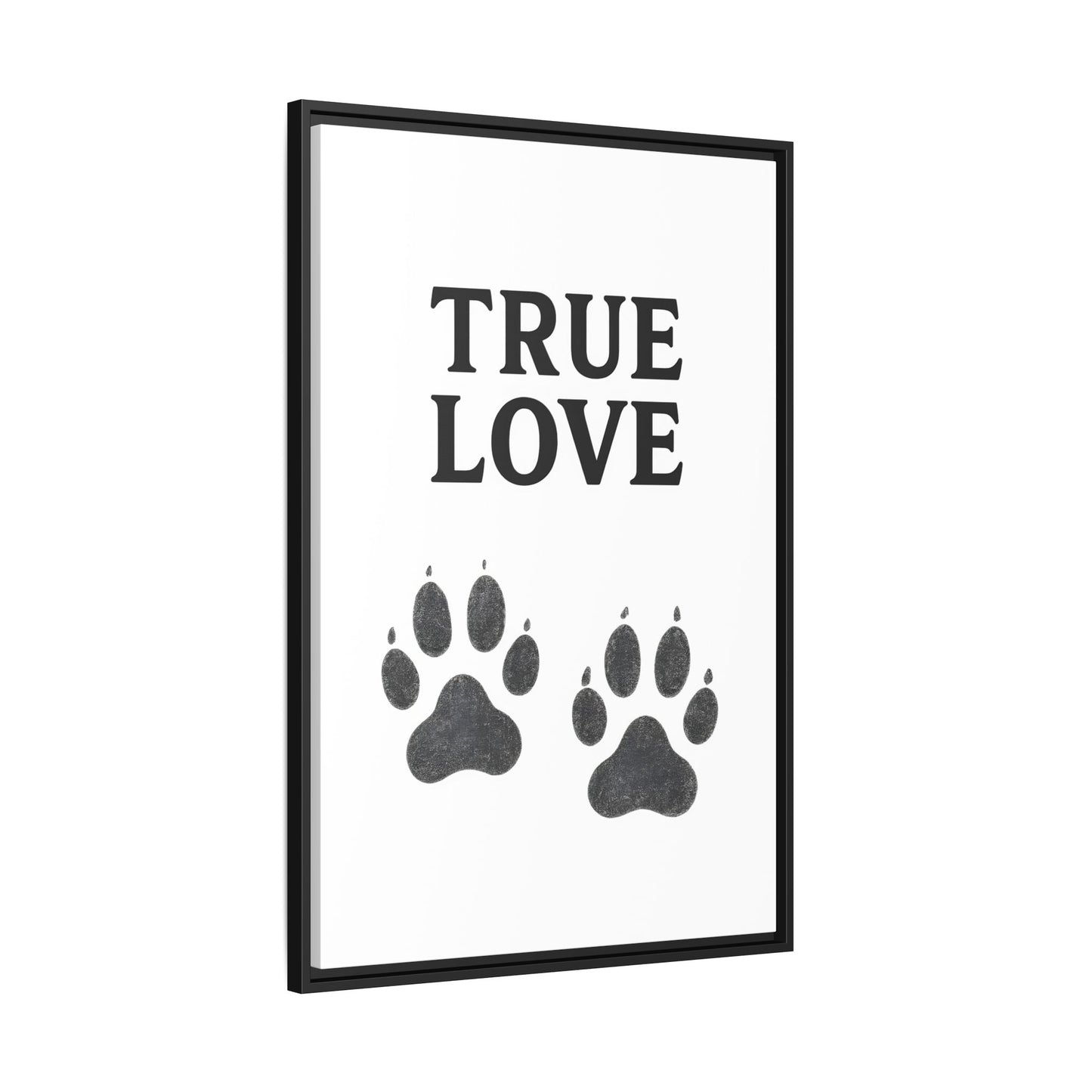 TRUE LOVE – Gerahmtes Wandbild mit Pfotenabdrücken | Tierliebe als stilvolles Geschenk