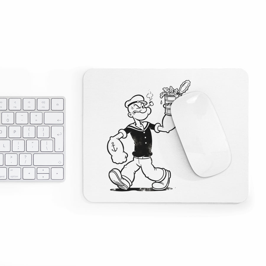 Tapis de souris Popeye Épinards Comic Kult – Rétro Cartoon Sailor, cadeau drôle bureau & gaming