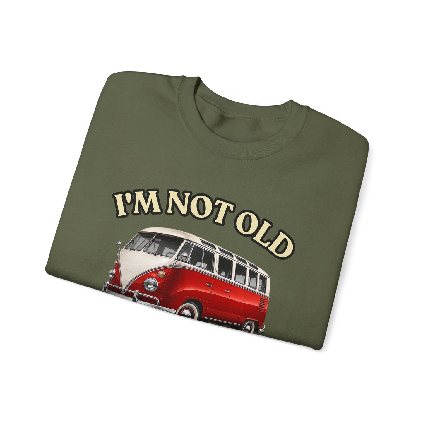 Sweatshirt Année 1976 - I'm Not Old I'm Classic - Bus Rétro Vintage - Cadeau 50 ans