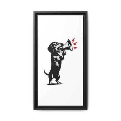 Dog with Megaphone – Satirisches Banksy-inspiriertes Kunstmotiv | Statement Design