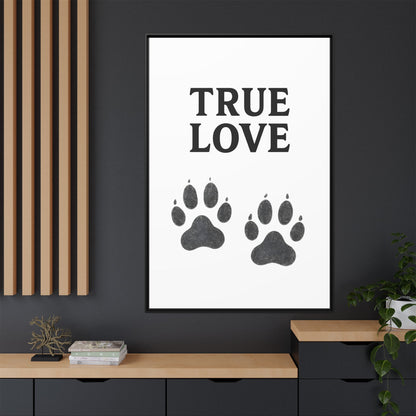 TRUE LOVE – Gerahmtes Wandbild mit Pfotenabdrücken | Tierliebe als stilvolles Geschenk
