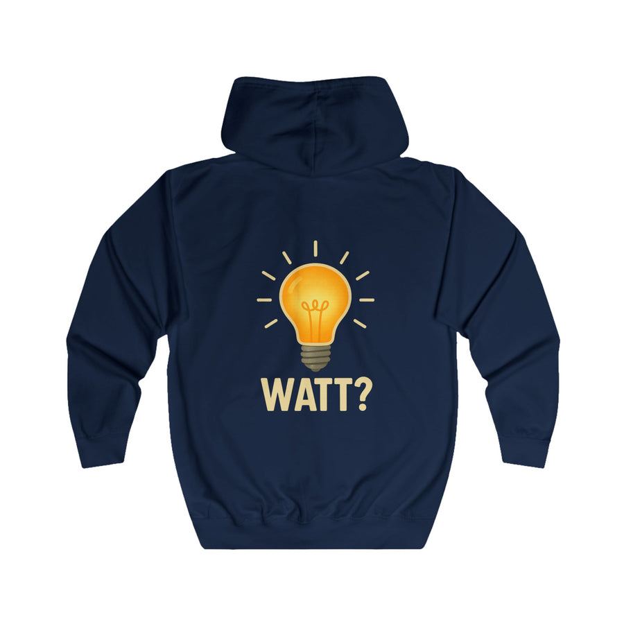 True Insights Watt? Glühbirne Zip-Hoodie – Witziges Wortspiel-Motiv