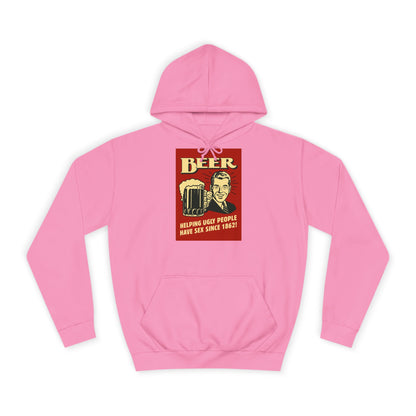 BEER Hoodie Retro Vintage Bier Spruch - Helping Ugly People - Lustiges Geschenk für Bierliebhaber, Party & Herren