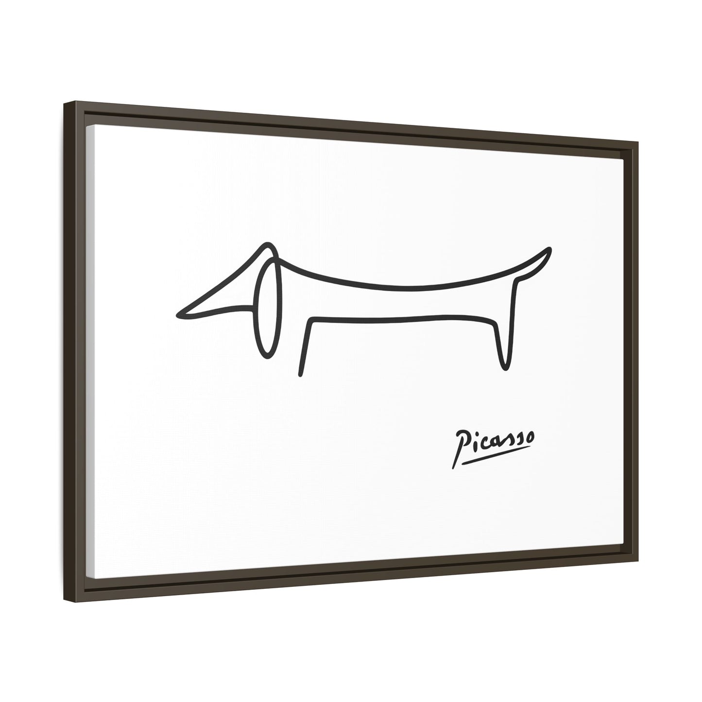 Picasso-Dackel Line-Art Leinwand | Minimalistisches Wandbild | Modernes Hunde-Kunstwerk