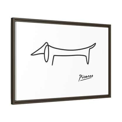 Picasso-Dackel Line-Art Leinwand | Minimalistisches Wandbild | Modernes Hunde-Kunstwerk